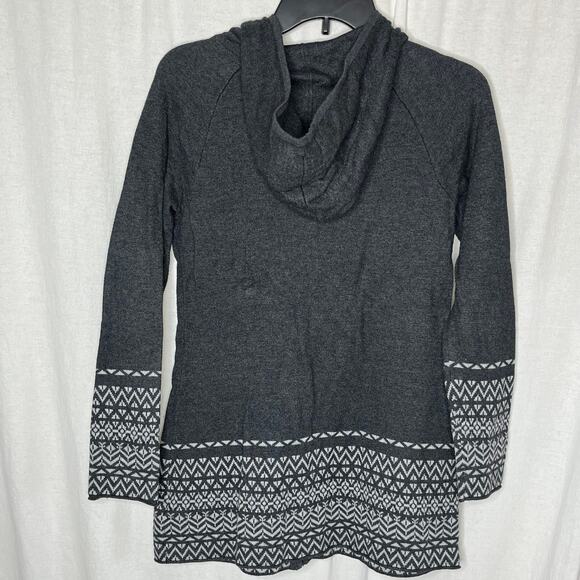 Artisan NY Gray Full Zip Hoodie Sweater Ski Style Size Small Pattern Hem & Cuff - Picture 2 of 8